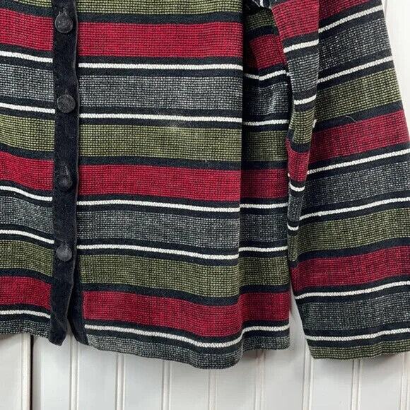 Alfred Dunner Women’s Multicolor Striped Front Button Blazer Jacket Size 12 - Picture 3 of 7